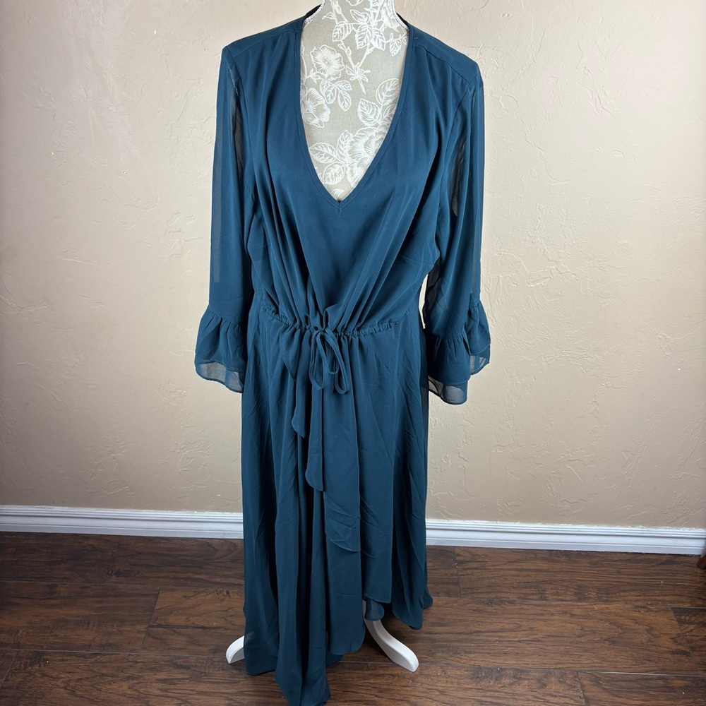 CITY CHIC Maxi Hidden Treasure Alpine Green Women's 20 Dress Day To Night NWT